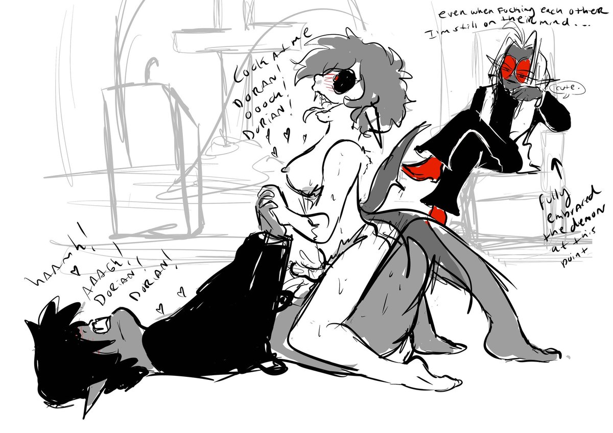 Mid_nightbread's tweet photo. #unholy. Pastor Dorian enjoying his choir lead and Deacon putting on a show . 
ezra belongs to @beachsidecorgi 
@sabbasarts  AU https://t.co/FULwbgjTsS