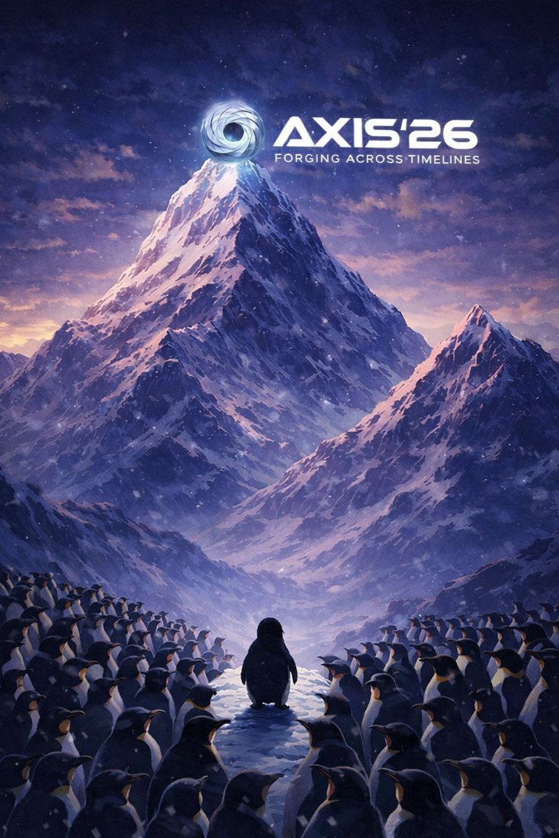 AXIS_VNIT's tweet photo. In a world full of colonies... be the penguin that walks first.
Through portals, across timelines, into the future.
#AXIS26 https://t.co/gN541ag7tT