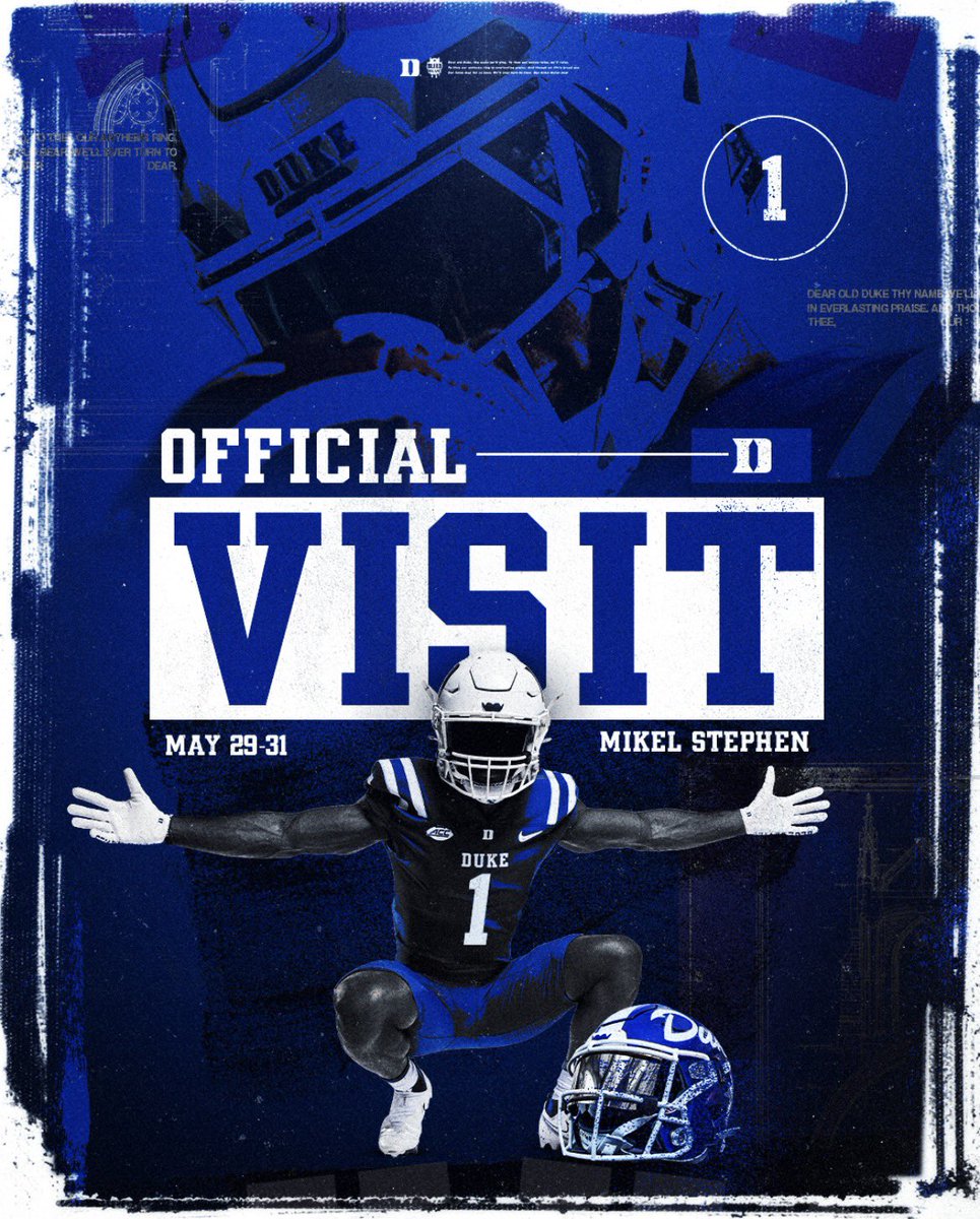 mikelgohard1's tweet photo. Super Excited to have an Official Visit with the ACC Champs 😈😈😈 @DukeFOOTBALL @CoachFree1906 & @CoachPehrson 
@Coach_MannyDiaz @TheDevilsDen
@PeteNakos @_AlexByington @DUFBRecruit @JuliusColumbus1 @ChadSimmons_
@TomLoy247
@TheUCReport @adamgorney
@DemetricDWarren @MCJags_Football @CoachT_Rob @SWiltfong_ @bsa28_
@ESPNALLDAY @LawrencHopkins
@RP3natural @JuJuSports1 @Rebels247
@ErikRichardsUSA @najehwilk @MacCorleone74 @samspiegs
@LemmingReport @Rebels247 @najehwilk @baconnetworkllc @MSGRIDIRON @blake_levine