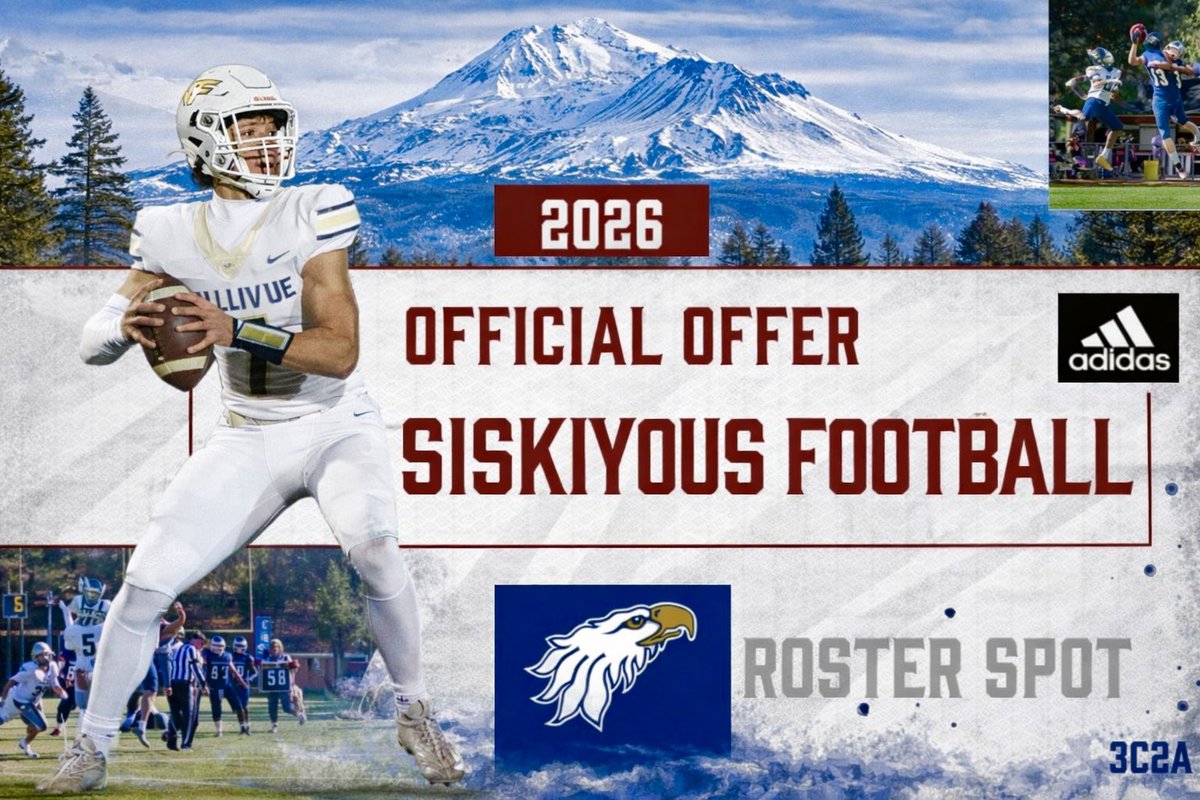 After a great conversation with <a href="/CoachGropCOS_HC/">Adam Groppi</a> I am thankful to receive my 5th official offer! Thank you Coach Groppi and Siskiyous football! <a href="/COSFOOTBALL/">SISKIYOUS FOOTBALL</a>