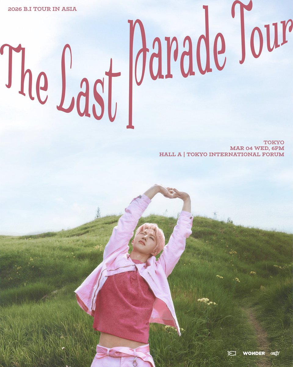 【2026 B.I TOUR: The Last Parade Tour in TOKYO】

2/7(土) 12:00〜
チケット先着販売開始！🎫

※FC先行で売り切れとなっている券種も、キャンセル・入金漏れにより、在庫が復活している場合がございます。

—————————————
📍TOKYO
日程：2026年3月4日(水)
開場/開演：17:00 / 18:00