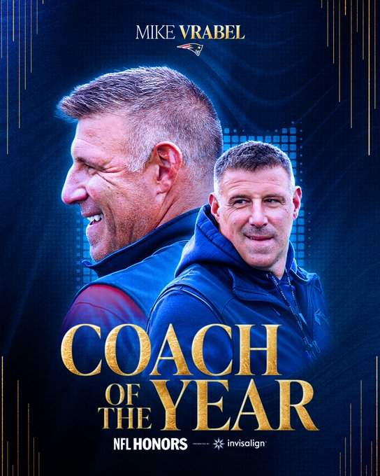 El hombre que nos devolvió la ilusión y le cambió la cara al presente y futuro de nuestros Patriots.

Mike Vrabel, entrenador del año.
