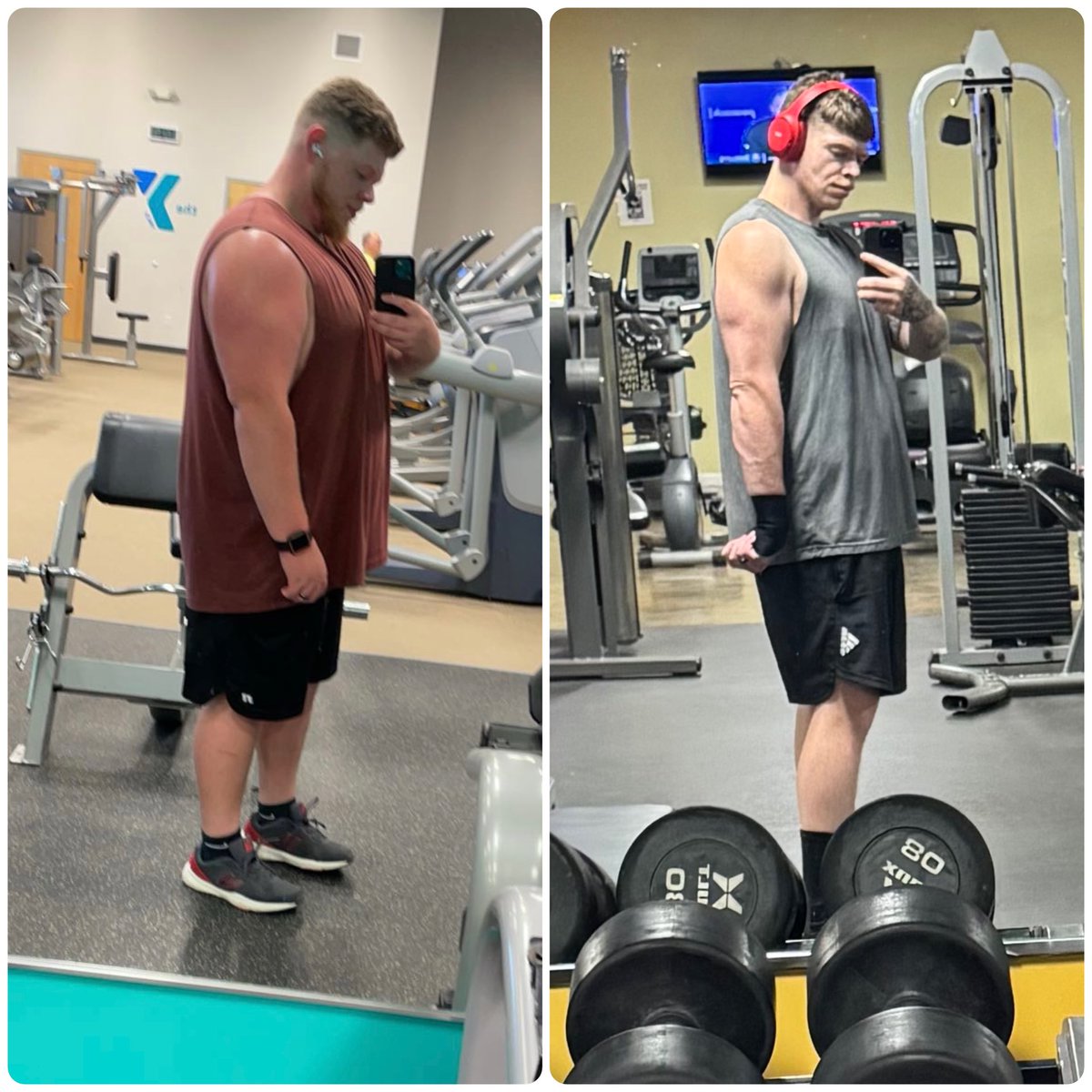 Gym progress pics bc it’s been awhile 🤷 320-205 #gym #weightloss