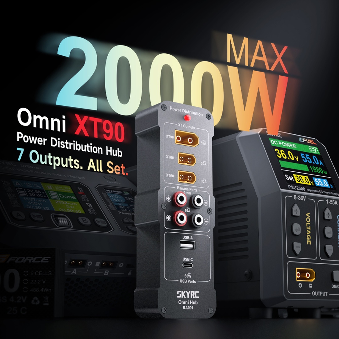 skyrc's tweet photo. 7 Outputs. All Set.
2000W MAX
Omni XT90 Power Distribution Hub.
https://t.co/s8KZ4ldYC8
#SkyRC #OmniHub #XT90 #PowerDistribution #horizonhobby #redrc #traxxas #rcgroups https://t.co/08OgfXmgOG