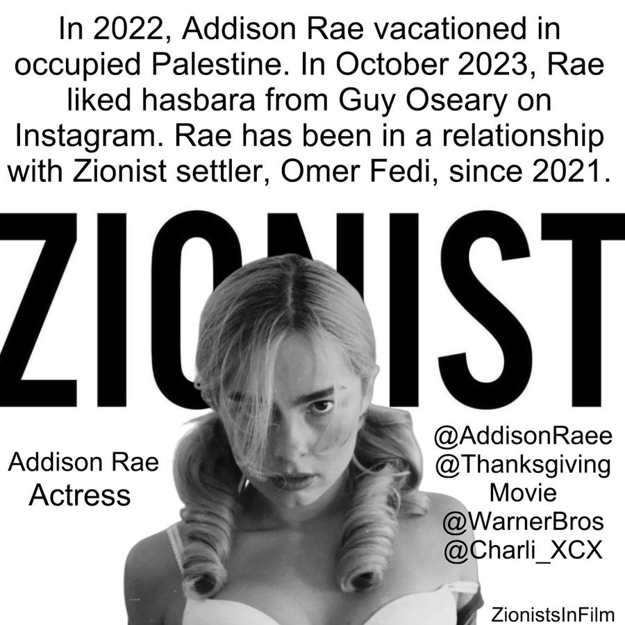 vodiax_'s tweet image. addison rae is a raging zionist, there is a reason why she is rightfully hated.