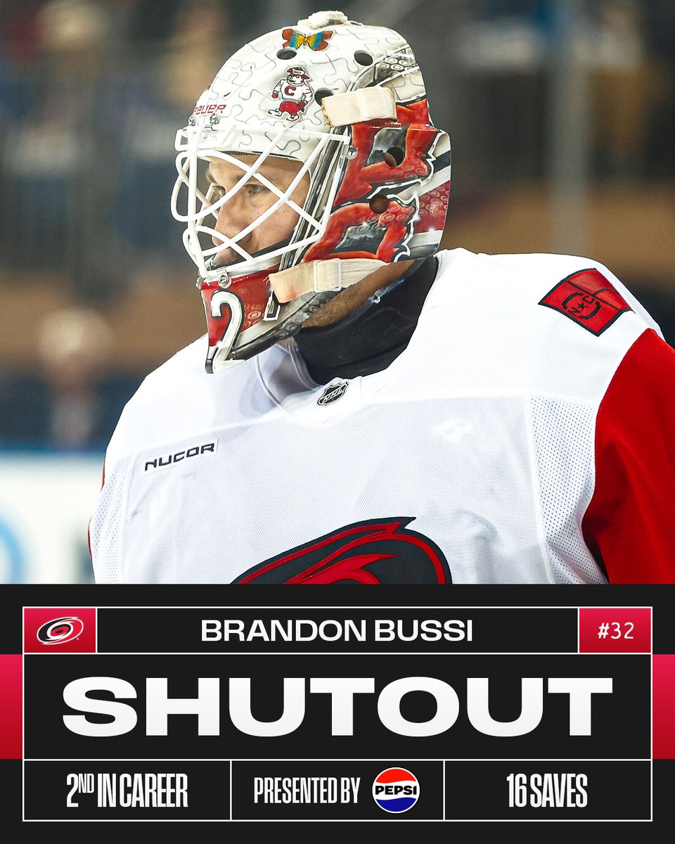 NHL's tweet photo. BUSSI SHINES AGAIN 🤩 

He records his second @pepsi shutout of the season and improves his record to 23-3-1! https://t.co/pGTGbKWnJj