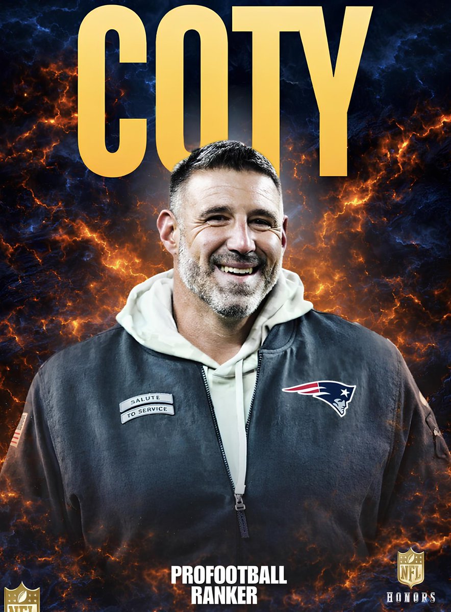 Profballranker's tweet photo. BREAKING: Patriots HC Mike Vrabel wins AP Coach of the Year🍻#nfl #NFLHonors #nflplayoffs2026 #nflaward #patriots #coachoftheyear https://t.co/pPMHAEFhuj