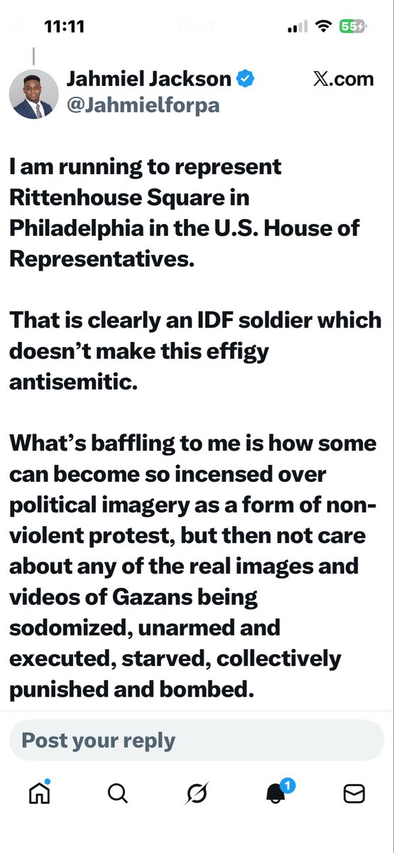 Open this! This man is running for House of Representatives and his comment was about a stuffed doll that was beefing ( star on it) being hung at a pro pal rally. It’s disgusting