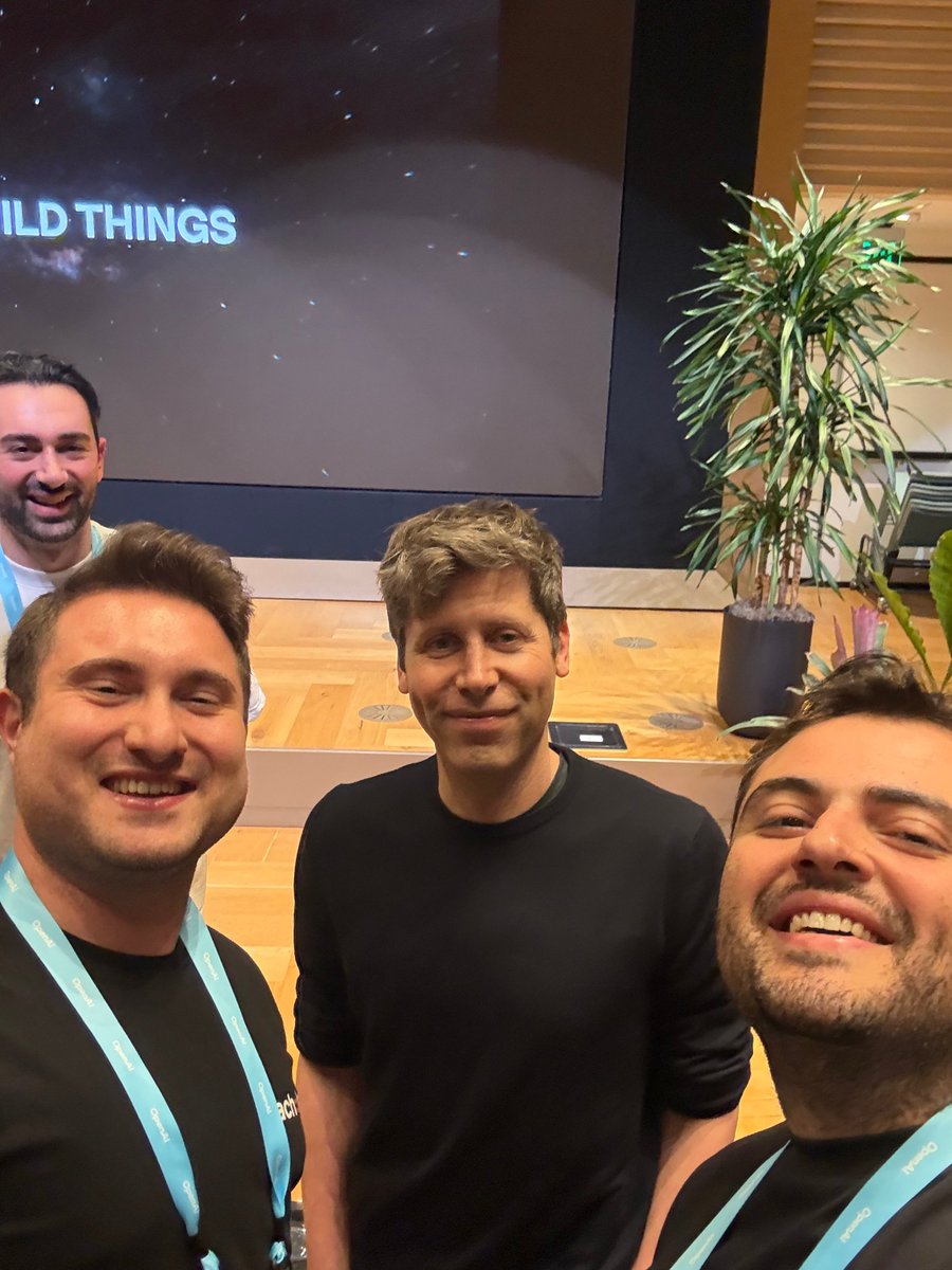 CanberkSinangil's tweet photo. Insane day at @OpenAI HQ 🚀

Shoutout + thank you to:
@sama @gdb @thsottiaux @sonyatweetybird @lennysan @steipete

Rolling with @eacheftal + @eachlabs
GPT-5.3-Codex is live.

If @sama or @gdb comments here, I’ll drop a $10,000 credits giveaway (Image / Video / Voice / OpenAI). https://t.co/gm7cn8Dmgz