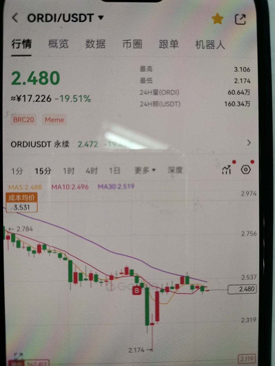 $ORDI抄早了点，可惜………但是定投就是这样。
感谢CZ，感谢TRUMP，感谢易理华
你们让我明白了————众生皆平等。昨天你割我，今天你被割。