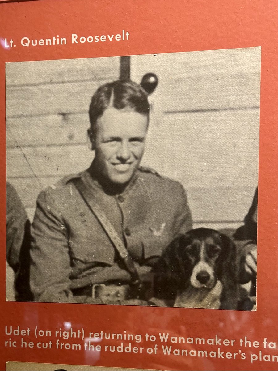 liz_july4th's tweet image. The National Museum of the US #AF in #Dayton #Ohio houses some #artifacts related to #QuentinRoosevelt when his plane was shot down and crashed behind #German lines in #WWI 👇👇 🧵🧵