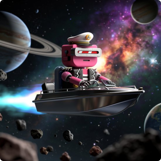 Roboto #2271 flying his boat to space. Will never stop to love <a href="/robotosNFT/">Robotos</a> 🔥🚀