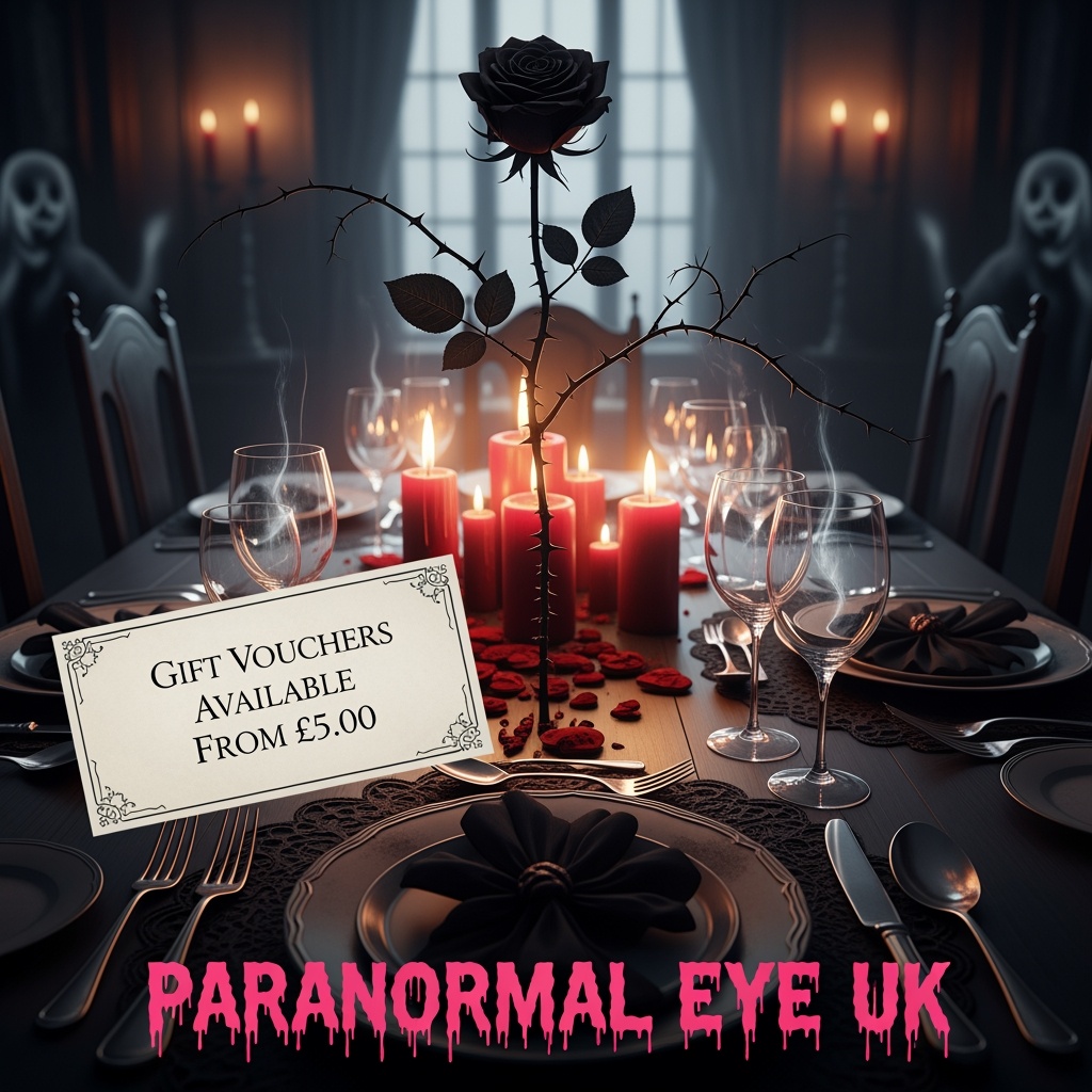 "Roses are red, violets are blue, I'd survive a haunted house just to be with you... 🔪🖤 Grab a gift voucher for a 2026 ghost hunt! The ultimate gift for your favourite paranormal partner. 🔦✨ #ValentineGift #GothCouple #GhostHunting paranormaleyeuk.co.uk/gift-card