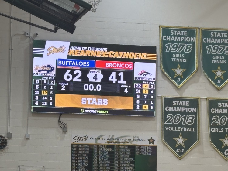 That's a Lady Buffs victory over the Broncos. They will play Overton at UNK at 6pm for the Championship! Way to go ladies!!