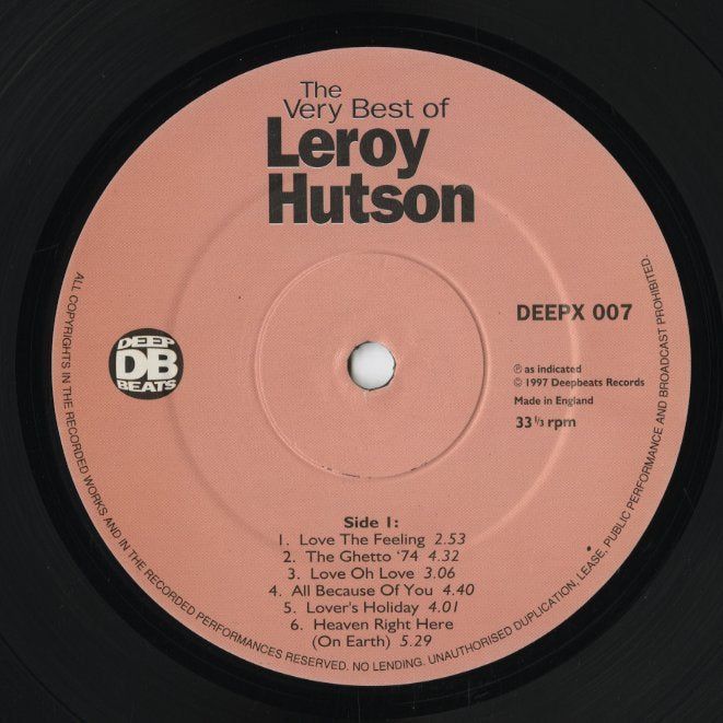 🎶 Leroy Hutson – The Very Best Of Leroy Hutson ✨ 1997年発表の