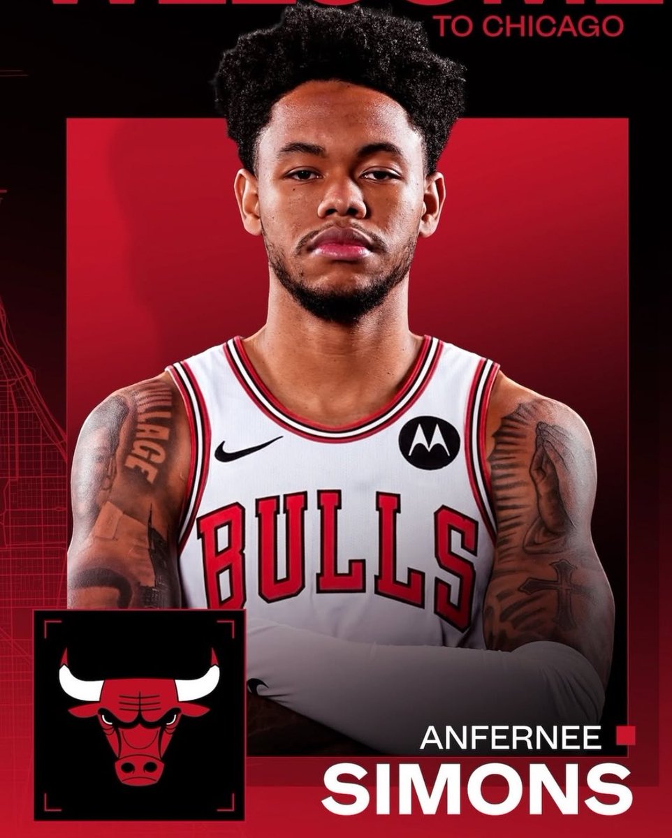 Anfernee Simons in his Bulls debut tonight.

22 Points
3 Assists 
2 Rebounds 
8/15 FGM
6/13 3PM
32 Minutes