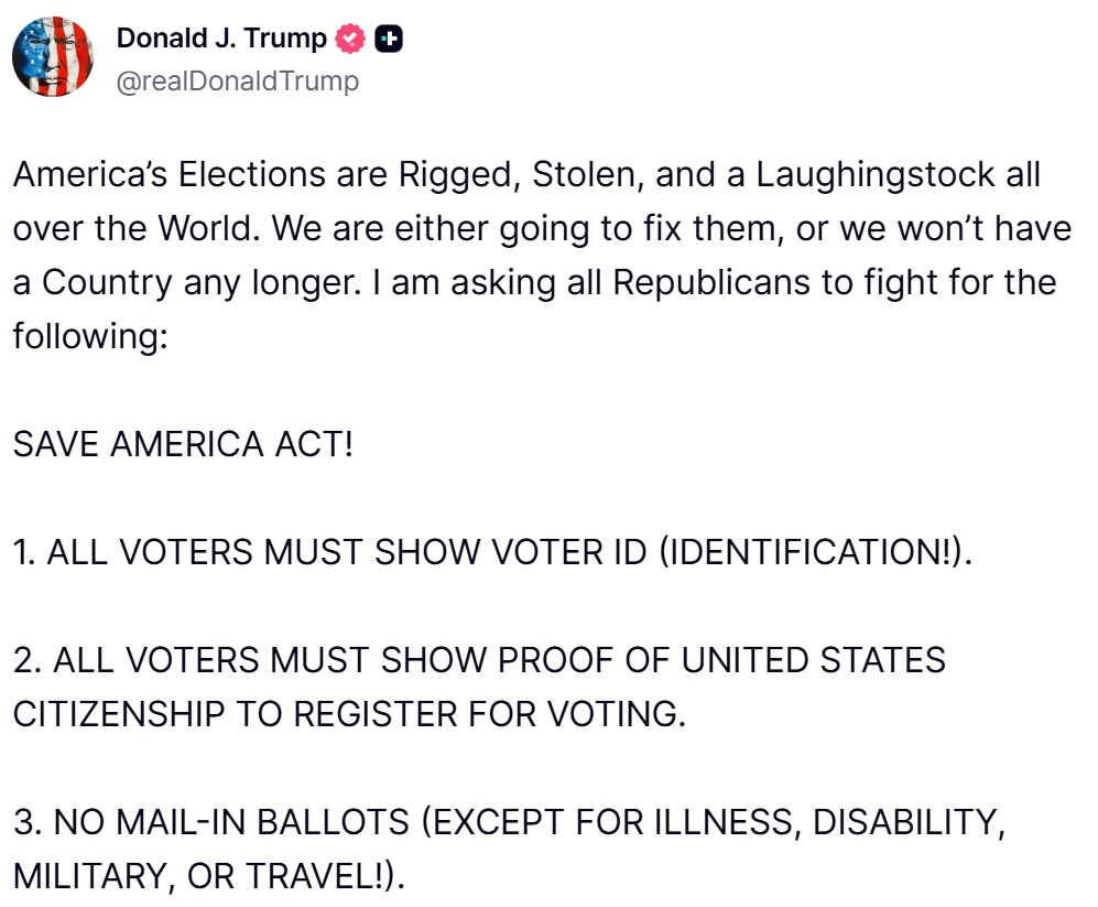 Donald J. Trump Truth Social Post 06:04 PM EST 02.05.26