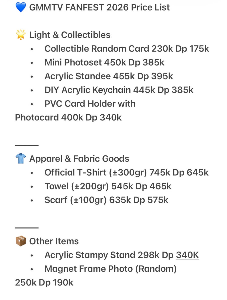 ✨ OPEN Pre Order *Gmmtv FANFEST 2026*" ✨

INA🇮🇩

🛍️ Link pemesanan:
bit.ly/OrderBkkMerchH…

📦 Tanpa packing&amp;ongkir
📍 Domisili: Jakarta

*Close Order :  15 Februari 2026*

HC Estimasi 2 Maret

*Harga SLIDE KETIGA yaa

#GMMTVFanFest2026JP #bkkmerchhunt #gmmtv