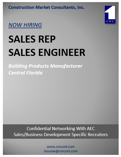 Now Hiring: Sales Representative and Sales Engineer Greater Orlando, FL