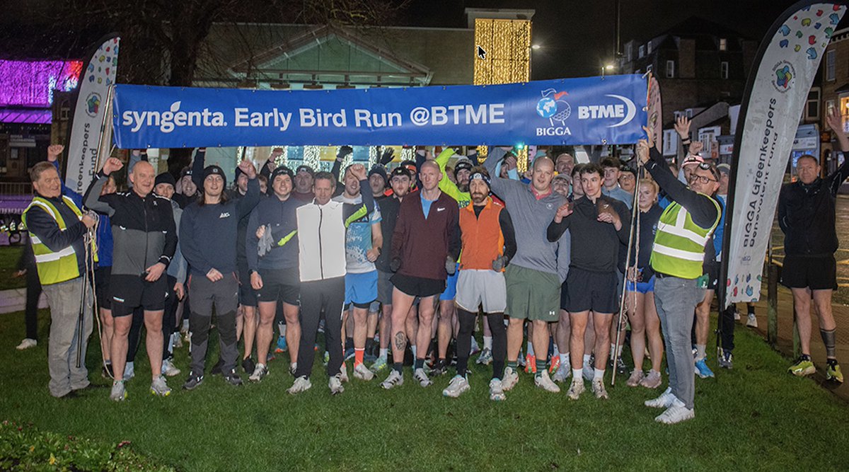 Wow! Well done to everyone who took part in the Syngenta Early Bird run at #BTME2026 - you raised a record £880 for the <a href="/BIGGALtd/">British & International Golf Greenkeepers Assn.</a> Greenkeepers Benevolent Fund. 

That is BRILLIANT! Thank you so much.

If you couldn't take part, you can still make a donation and see more photos of