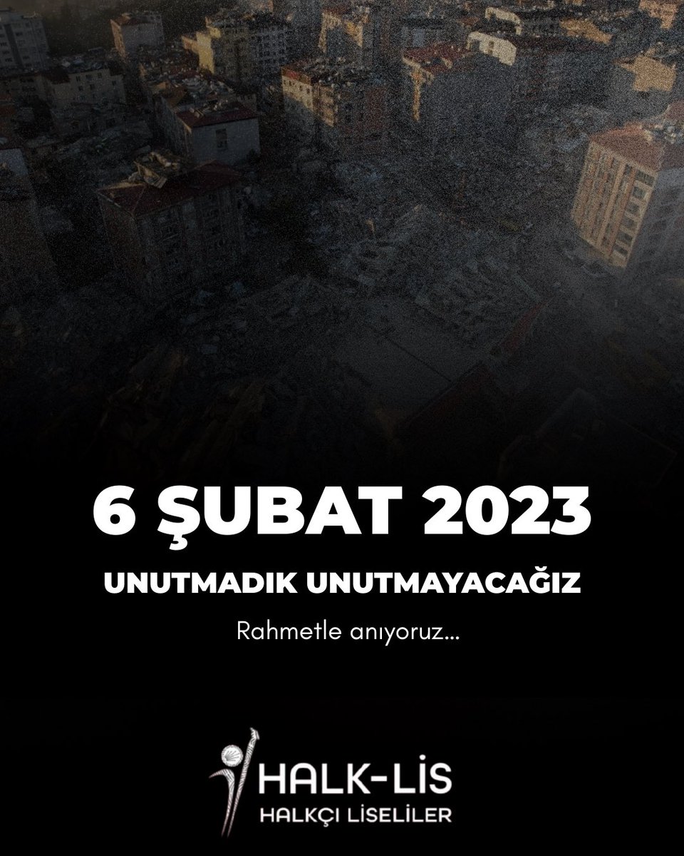 halklisgm's tweet photo. 6 Şubat 2023’te kaybettiklerimizi rahmetle anıyoruz.
Bu büyük felaket bize bir kez daha gösterdi ki; afet değil, ihmaller öldürüyor.
Unutmadık, unutturmayacağız.
Bilimin, kamuculuğun ve sorumluluğun egemen olduğu bir ülke için mücadelemizi sürdüreceğiz.
Hayatını kaybeden yurttaşlarımızın anısı önünde saygıyla…