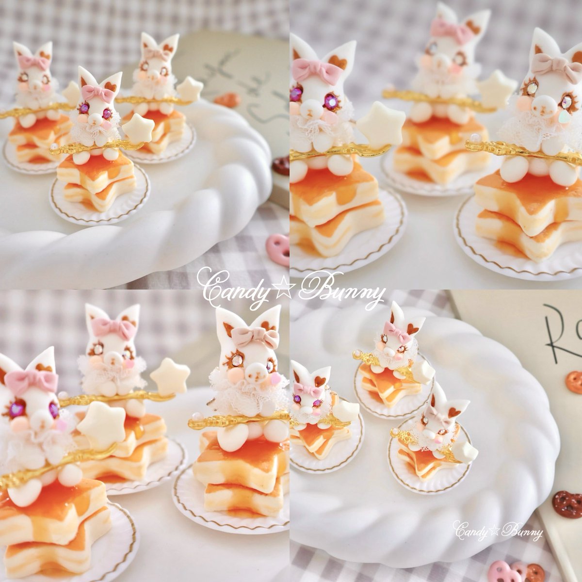星のパンケーキうさチャーム🐰 ⊹ ࣪˖┈┈┈┈┈┈┈˖ ࣪⊹ ⭐星降る