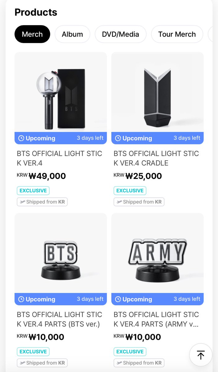 #KSSI_List | KR ADDRESS LENDING
wts lfb korean add lend army bomb

BTS OFFICIAL LIGHTSTICK VER. 4

💰 all-in + LSF
LS only: ₱250
Cradle: ₱200
Parts: ₱80

💌 DM to get our KR address

DOP: 1 week after arrival at our KR address
🛳️ NORMAL ETA
💛 w/ freebies