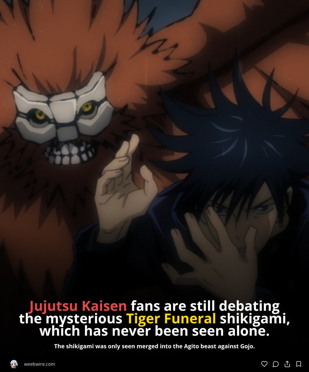 weeb_wire's tweet photo. 🔗 https://t.co/vG8akPeDso

#JujutsuKaisen #TigerFuneral #Sukuna #TenShadowsTechnique #Shikigami #JJK #AnimeNews https://t.co/75N9k07xM5