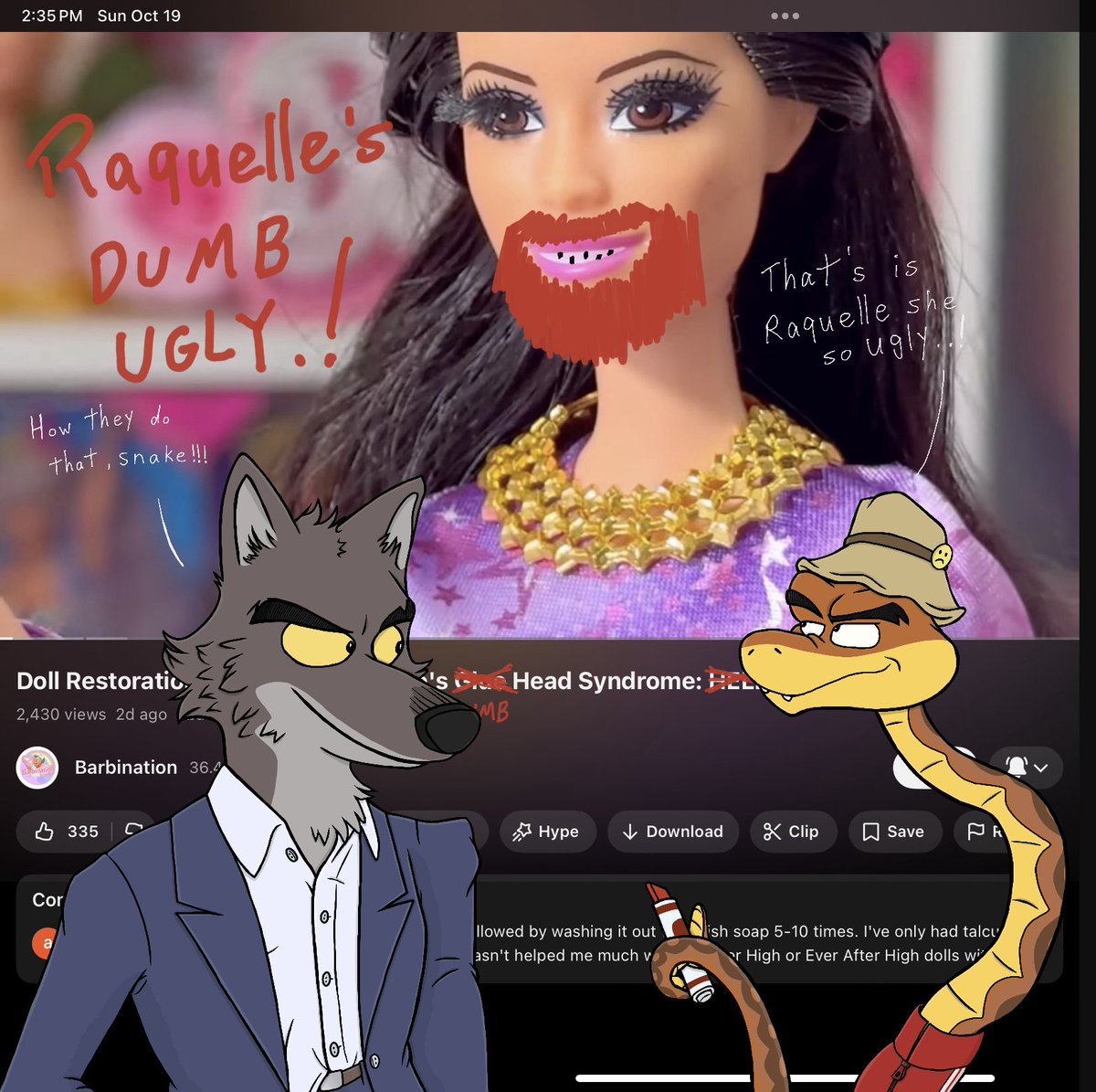 katie149123's tweet photo. #PinkDiamond #HankBadWolf #SuperSmashBros #StarlightZone #SuperSmashUltimate #TheBadGuys #TheBadGuysBreakingIn #MrWolf #MrSnake @wiley207 @WDWNT @WbLobo
Mr. Wolf vs. Raquelle YouTube screen? ๐บ
Mr. Snake wrote it's Raquelle's face! ๐ https://t.co/dB9U2kDvnY