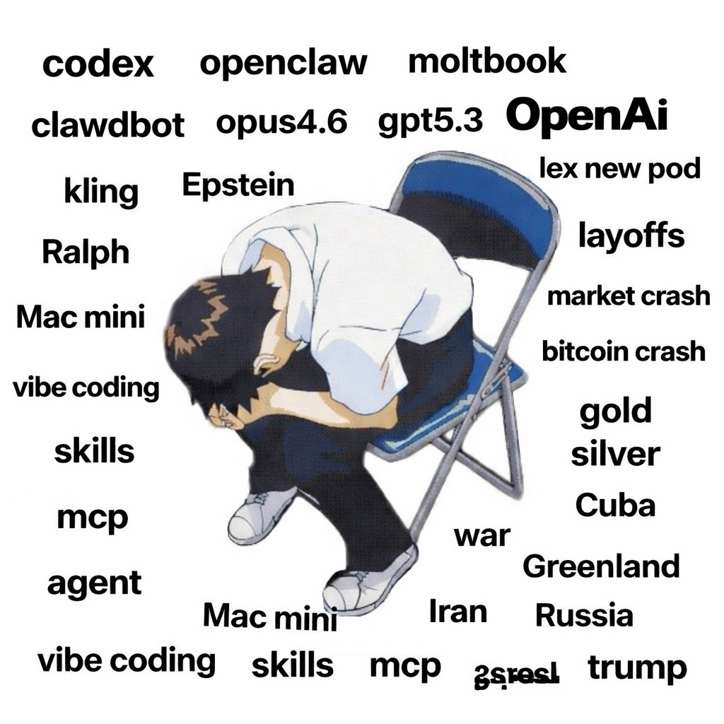 My mind literally burning

- kling makes videos indistinguishable from reality 

- OpenAI Codex &amp; Claude Code just sent all ai coding critics into depression 

- OpenAI Frontier meant to replace one billion workers with ai agents

- OpenClaw is the new ChatGPT moment for personal
