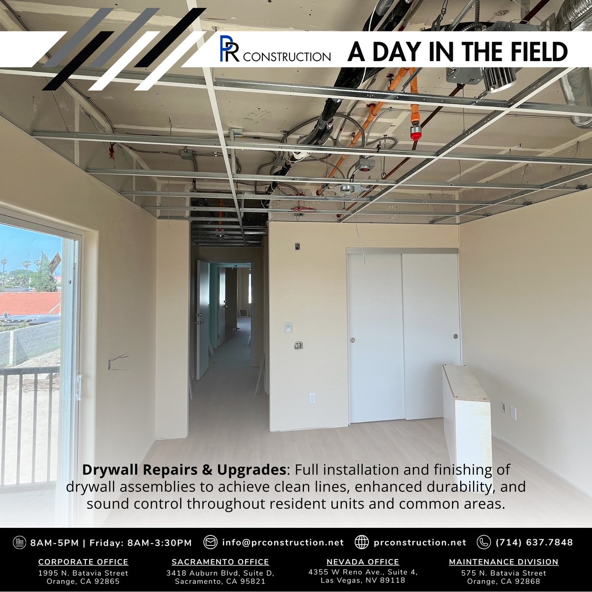 PRConstructionI's tweet photo. Work is underway at Golden Outlook Senior Care as we build interior spaces from the ground up—installing new finishes, flooring, drywall, and common areas.

#CaliforniaBuilders #ArizonaContractors #NevadaConstruction #WAContractor #IDContractors https://t.co/0YoT0fq8NC