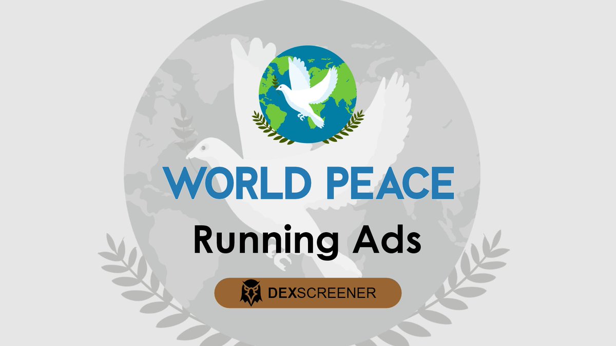 worldpeace_pro's tweet photo. $WORLDPEACE has arrived on DexScreener Ads, watch this space.
https://t.co/BWr5WEn6eB https://t.co/EVr5edL6Dx
