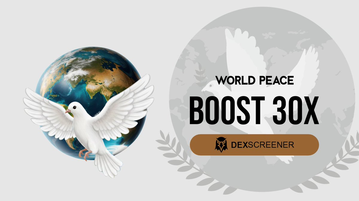 worldpeace_pro's tweet photo. 🏁 $WORLDPEACE hit 30x. this is your sign to act now on DexScreener!
https://t.co/BWr5WEn6eB https://t.co/fOCO3lLAqG