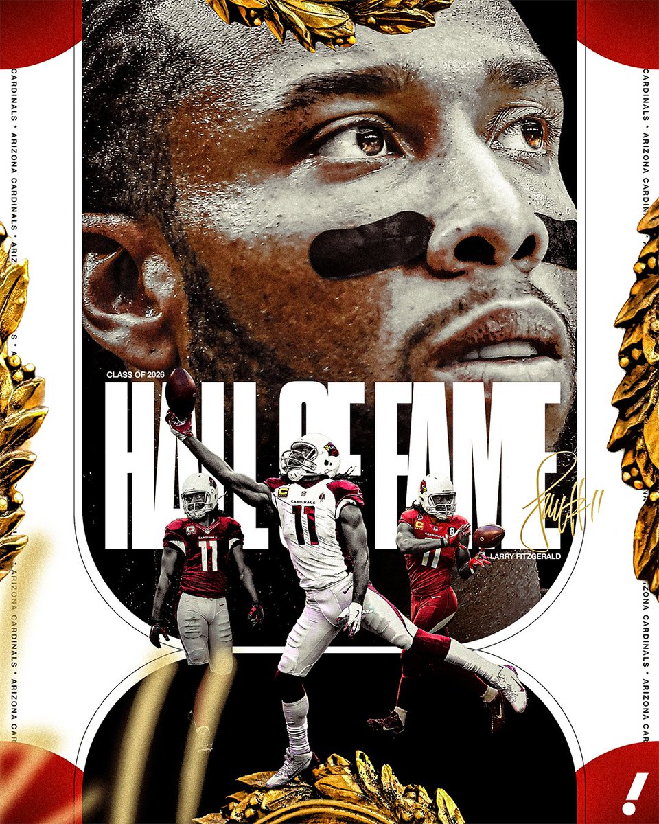 YahooSports's tweet photo. Larry Fitzgerald is officially headed to the Pro Football Hall of Fame 🔥 https://t.co/lb1uYAy1AQ