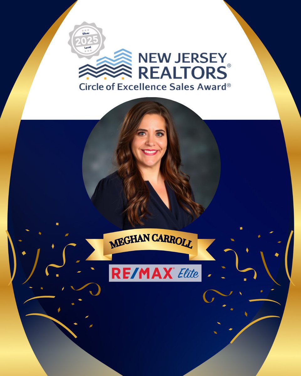MCSellsByTheSea's tweet photo. 2025 was a challenging year, so I’m grateful to have earned the 2025 Circle of Excellence® Silver Award from NJ REALTORS®. I’m deeply thankful for the trust of my clients, referrals &amp; support of my industry colleagues along the way.
#MeghanCarrollRealEstate #CircleofExcellence https://t.co/3jgIoW0bIB