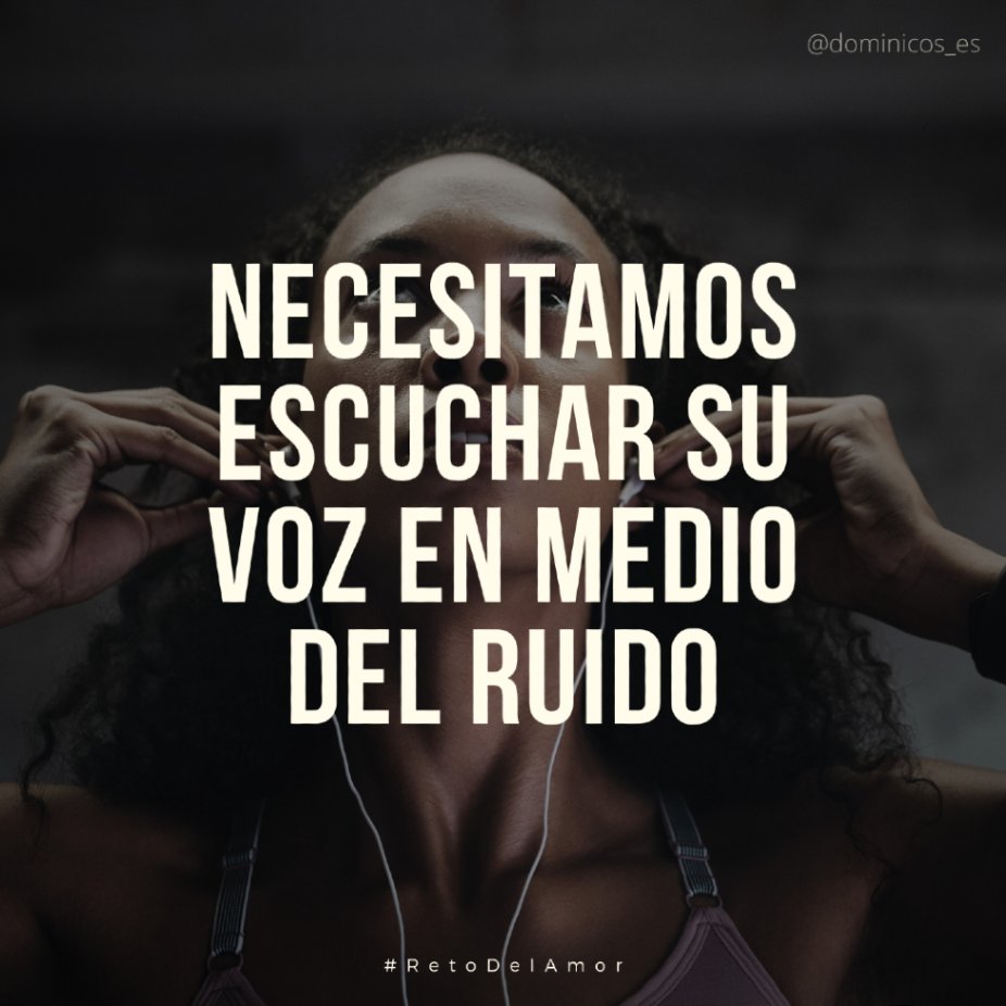 Necesitamos escuchar su Voz en medio del ruido, distinguirla entre tantas voces que nos distraen.

👉🏼 Y abrirle la puerta de nuestro corazón.

#RetoDelAmor #DominicasLerma

❤️ dominicaslerma.es/vivedecristo/r…