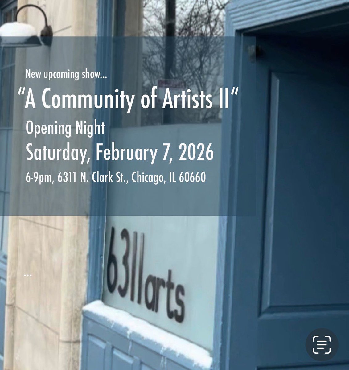 AaronPBrown1's tweet photo. Thrilled to invite you to the opening night of the second gallery show,  “A Community of Artists II” at the new 6311arts.

📅 Date: Saturday, Feb. 7, 2026
🕒 Time: 6-9pm
📍 Location: 6311arts – 6311 N. Clark St., Chicago, IL 60660

https://t.co/D1Ewtom18S

https://t.co/VnyBqk8bD6 https://t.co/r2MhdcnD4B