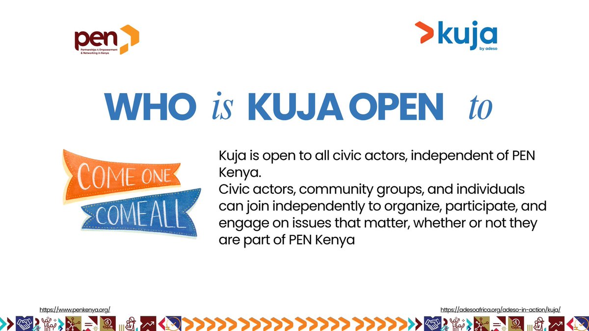 PENKenya's tweet photo. Kuja means “come” in Swahili, an open invite to bring people, communities, and organizations closer.
Two powerful products. One shared purpose. Bigger impact.
#KujaBuild #KujaLink https://t.co/7aCLB5larr