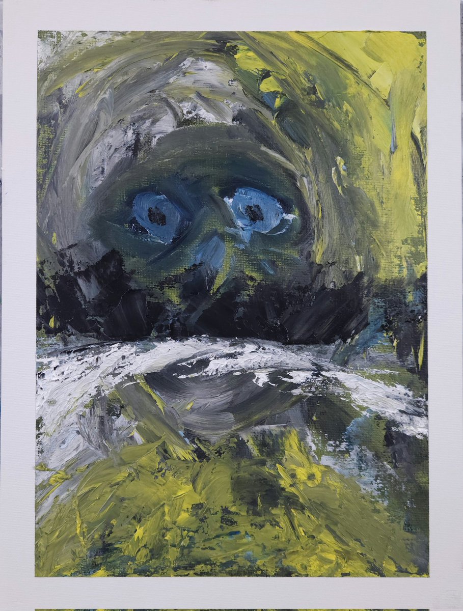realambaalamps's tweet photo. "I See You"
9x12
#neoexpressionist #oilpainting #portrait #selfportrait #coldwaxmedium https://t.co/1dCjwBOcsc