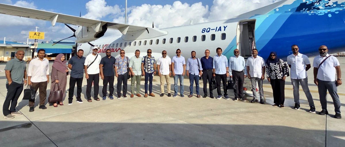 DevidMv's tweet photo. Leadership traveling to Kulhudhuffushi City – LCE Campaign Launch.

#VotePNC
#LCE2026 
#DhiveheengeRaajje 
#CongressPartyMV https://t.co/3LZO0yM60i