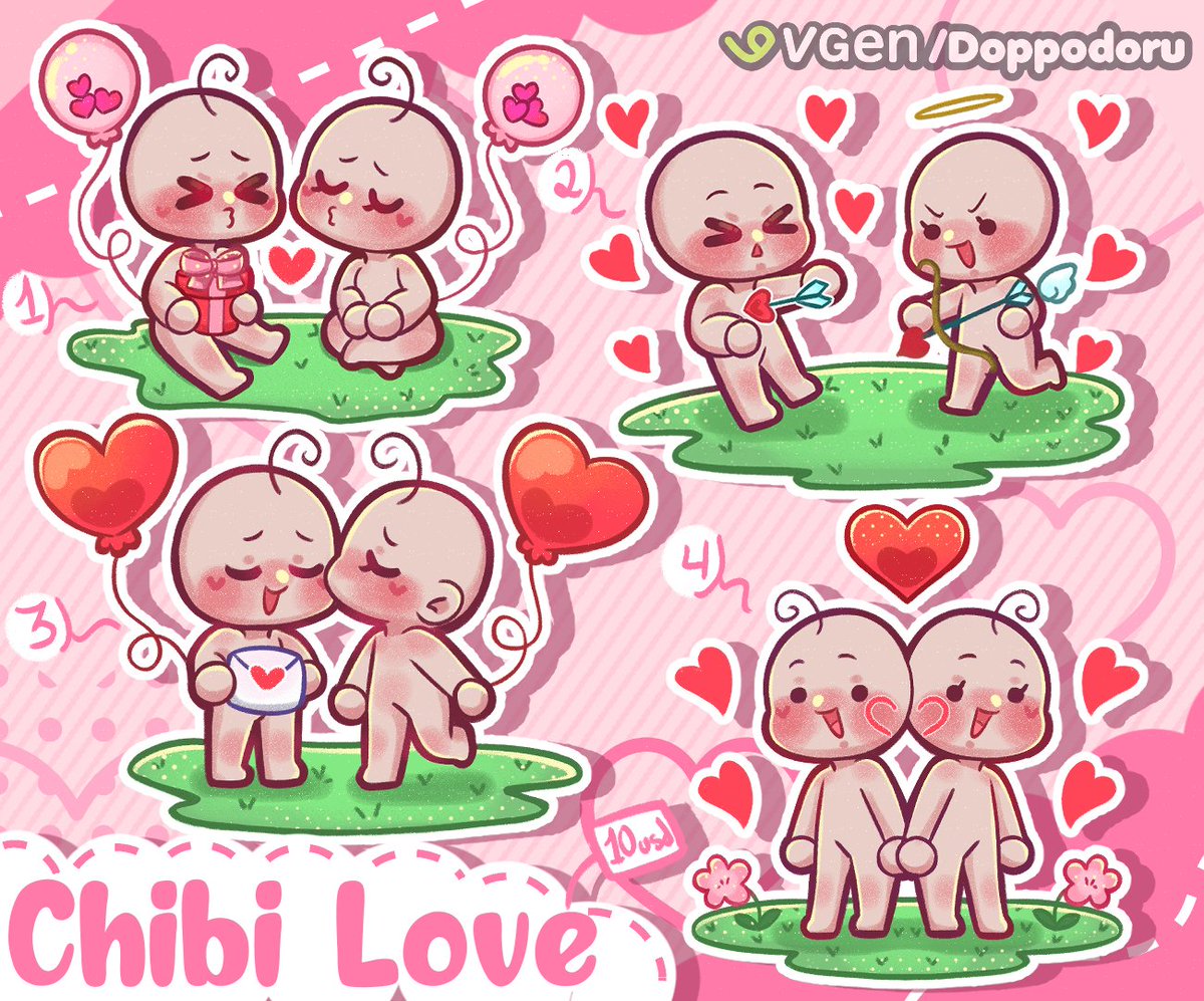 I'm remembering that I have some Valentine's Day YCH available for this February 14th 💗✨ 

 I have 2 models available, some individually for 5 USD and another in pairs for 10 USD qwq

❤ vgen.co/Doppodoru
love is felt in the air 💕💕💕 #VGenOpen