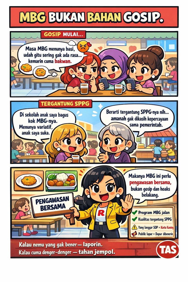 MBG bukan bahan gosip 
Menu MBG adalah tanggung jawab masing2 SPPG yg berada di setiap kota Indonesia
Hubungi Call Center SAGI 127 di nomor 127 (waktu operasional 24 jam).

Masyarakat dapat menyampaikan pengaduan seputar program MBG melalui call center ini.

#LanjutkanMBG
#deprem