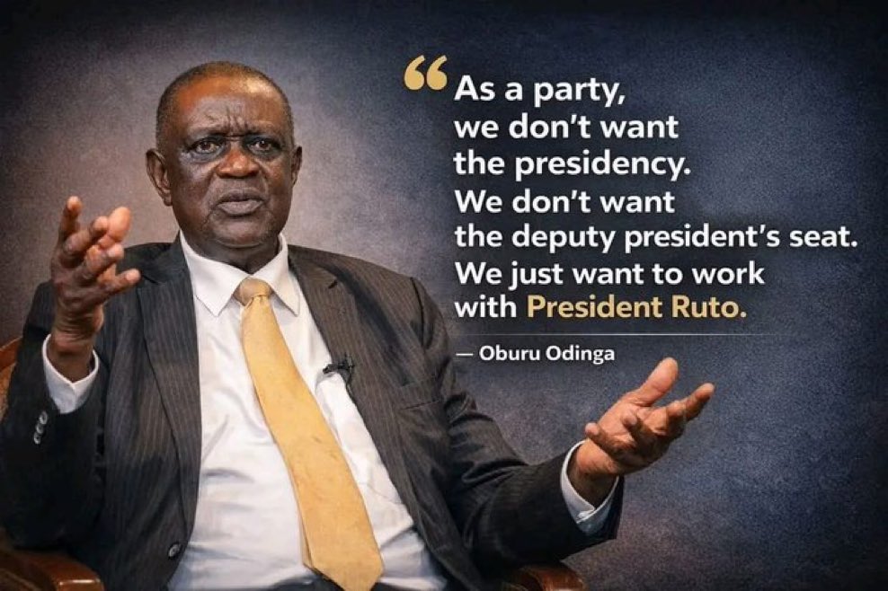 This is 100% true. Raila has never seriously wanted the presidency. If he did, he would have seized the opportunity when we were minutes away from chasing away that IMPOSTER posturing as the President of this country