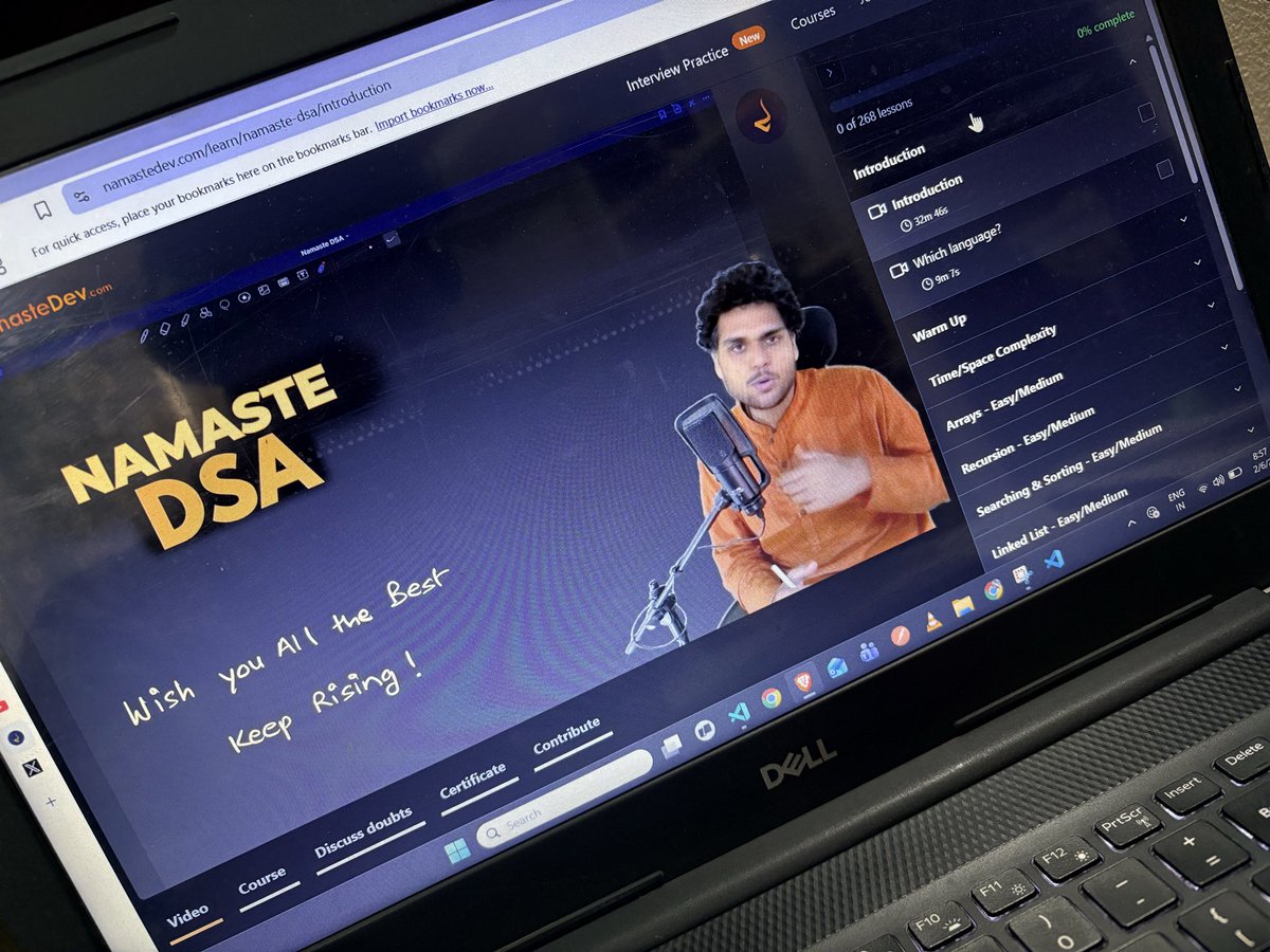 devendrajhaa's tweet photo. DSA Journey Begins 🚀

Day 1 of my DSA journey. No shortcuts. No excuses. Only consistency.

Consistency > Motivation

#DSA
#DataStructuresAndAlgorithms 
#CodingJourney
#SoftwareEngineer
#FullStackDeveloper
#namastedev
#100DaysOfCode https://t.co/0grXpd1OhG