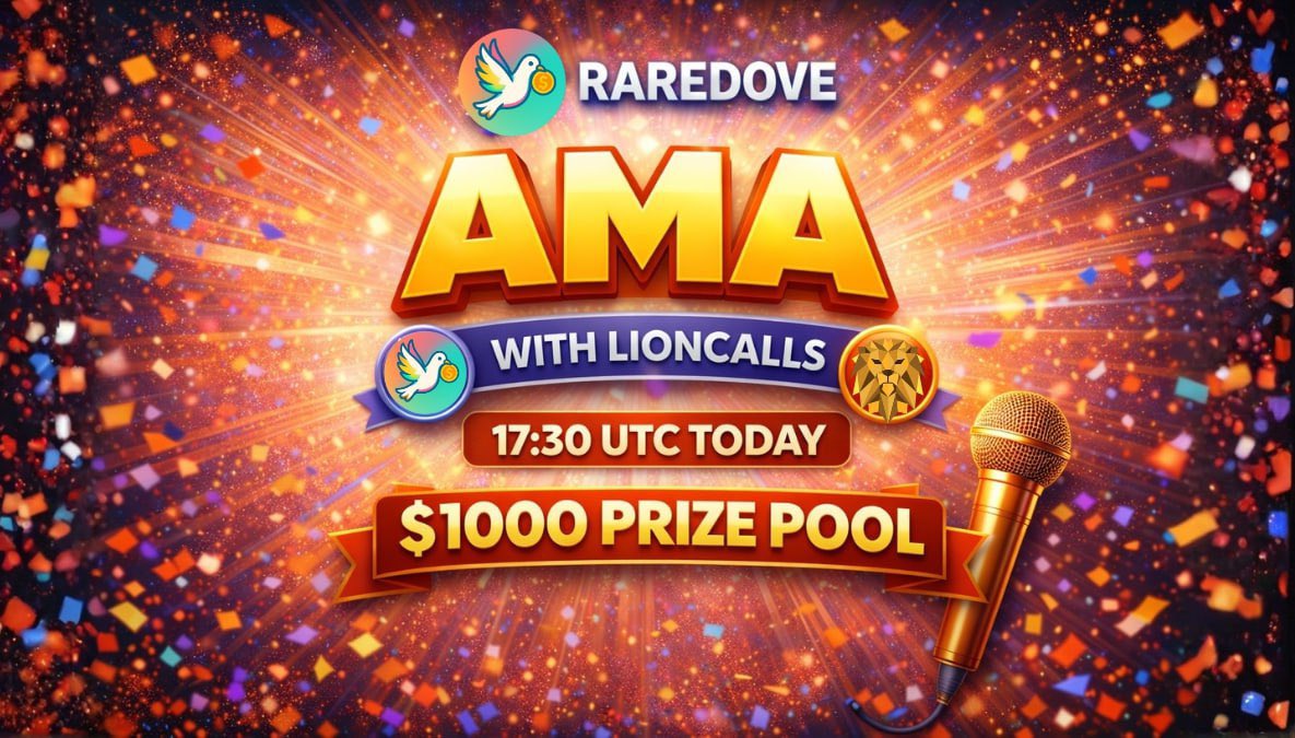 🚨 AMA ALERT 🚨

We’re going LIVE today with RareDove 🕊
🎙 AMA with <a href="/lioncalls/">wasim khilji</a>
⏰ 17:30 UTC TODAY

We’ll be breaking down:
• The $RDOVE vision
• Why this presale is flying under the radar
• What holders stand to gain long-term

👀 PLUS there’s an active community giveaway