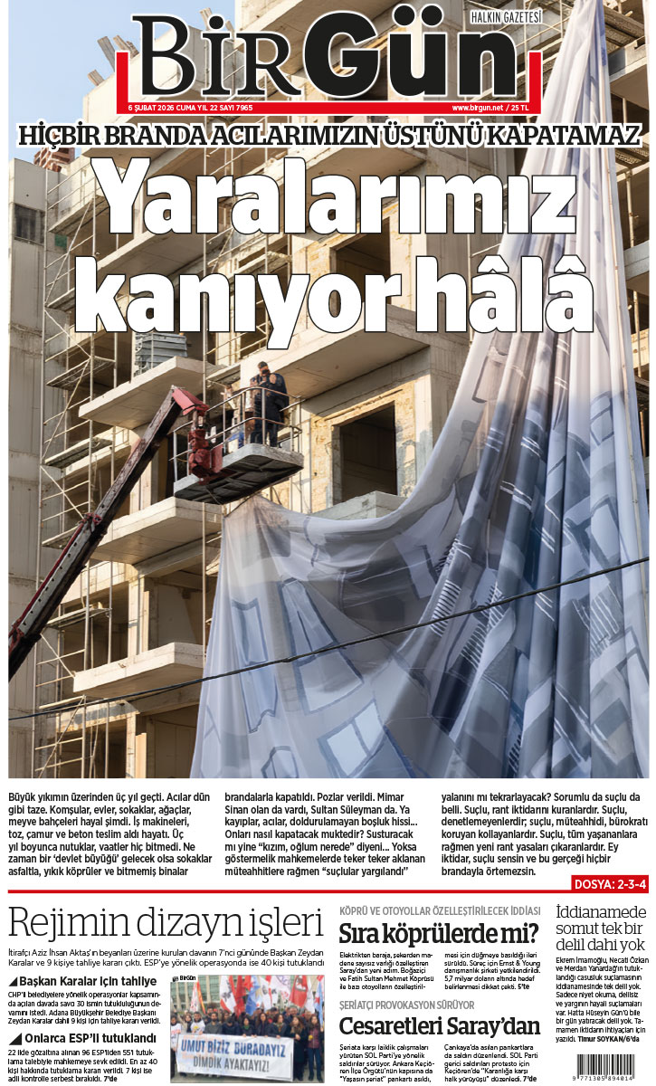 Hiçbir branda acılarımızın üstünü kapatamaz

Yaralarımız kanıyor hâlâ

birgun.net/haber/uc-yildi…

Bugünün BirGün’ü