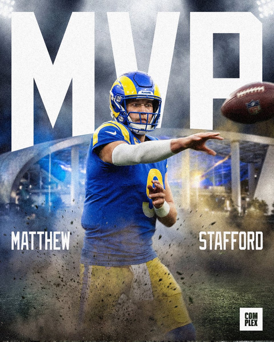 ComplexSports's tweet photo. AFTER 17 SEASONS, MATTHEW STAFFORD EARNS HIS FIRST MVP 🏆 https://t.co/wwTnQEtAmW