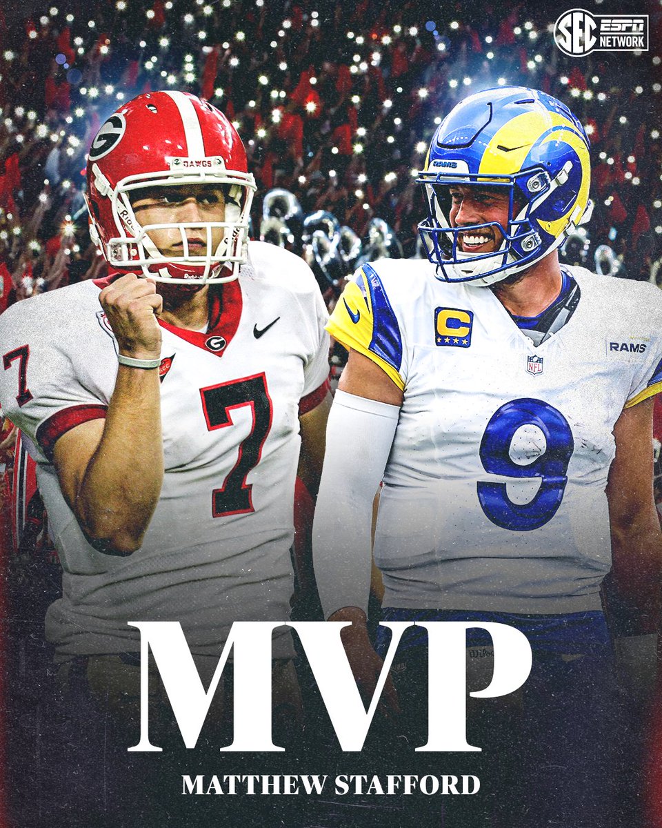 Matthew Stafford.

Athens, GA ➡️ NFL MVP 🏆