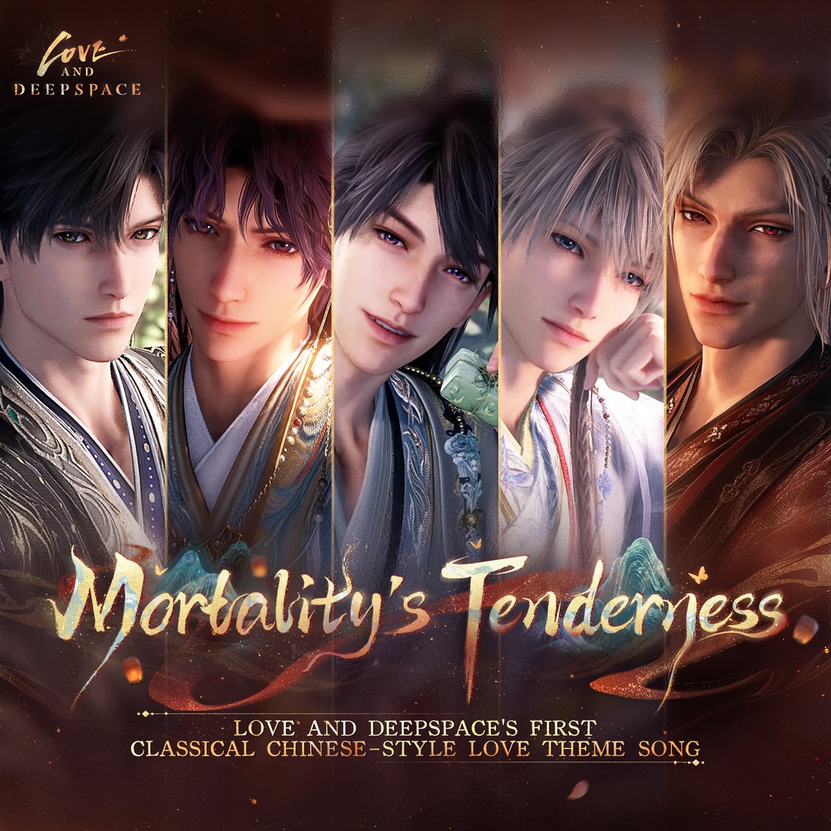 Where love weaves into rhyme, a song emerges, softly telling the tenderness of the mortal world.
🪐Official Discord: discord.gg/aGFPky4snx

Love and Deepspace's classical Chinese-style love theme song🎵[Mortality's Tenderness] is now officially released!
Thanks to renowned
