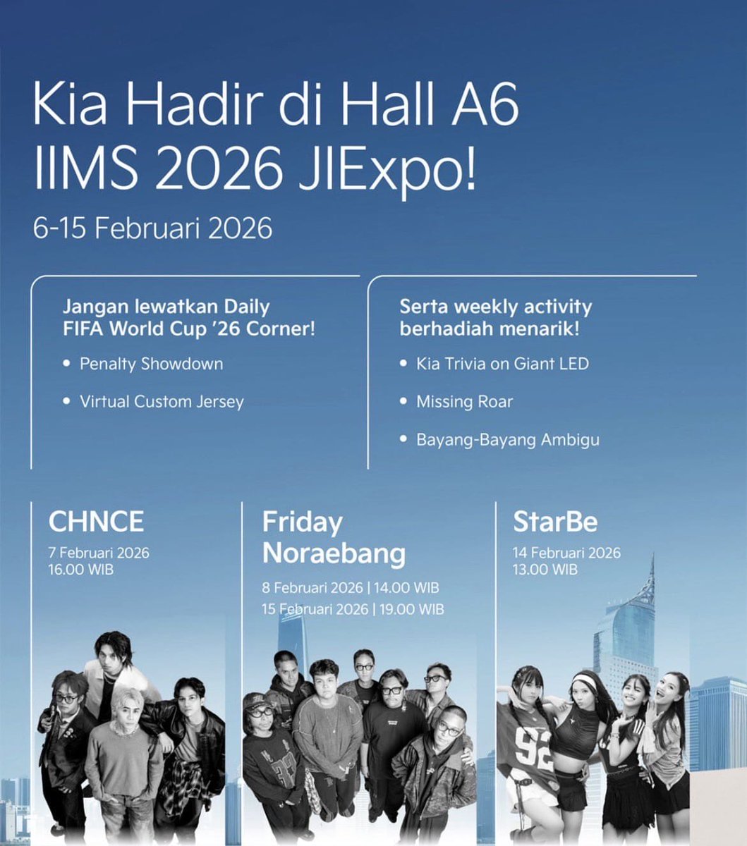 🚨 DON’T MISS IT! 🚨

CHNCE will be performing TOMORROW at KIA STAGE, Hall A6 – IIMS 2026, JIExpo!

Want to catch the show?
Get your access to Hall A6 by purchasing “IIMS 2026 – Weekends Ticket” at dyandratiket.com!

See you there!❤️✨